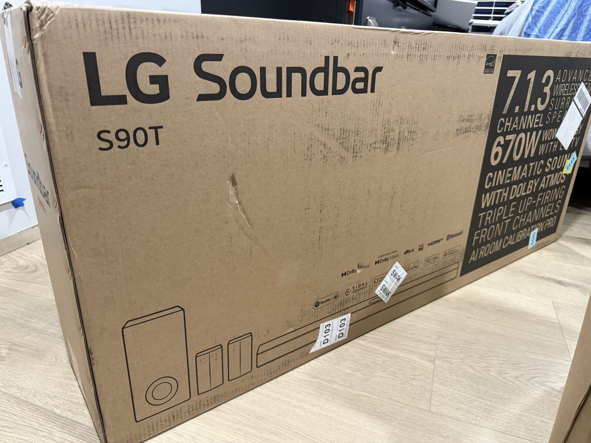 LG S90TR 7.1.3-Channel Home Theater Soundbar with Rear Surround Speakers and Wireless Subwoofer