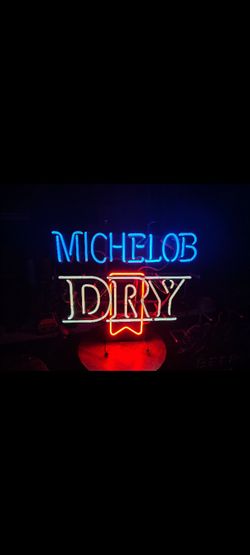 Michelob Dry Beer Neon In The Box 
