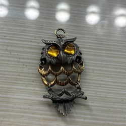 Woodland Owl Pendant Articulated Metal Fairy Witch Halloween Vintage