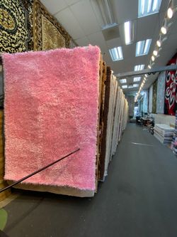 5x7 Area Rugs carpet Rugs shaggy super shaggy solid colors pink