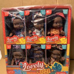 6 Miniature African American Dolls