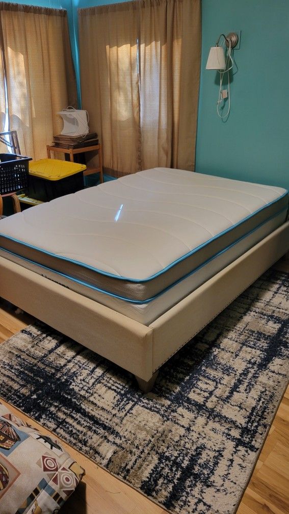 Linenspa 12 Inch Memory Foam and STEEL Spring Hybrid Mattress - Medium Plush Feel - Bed in a Box
