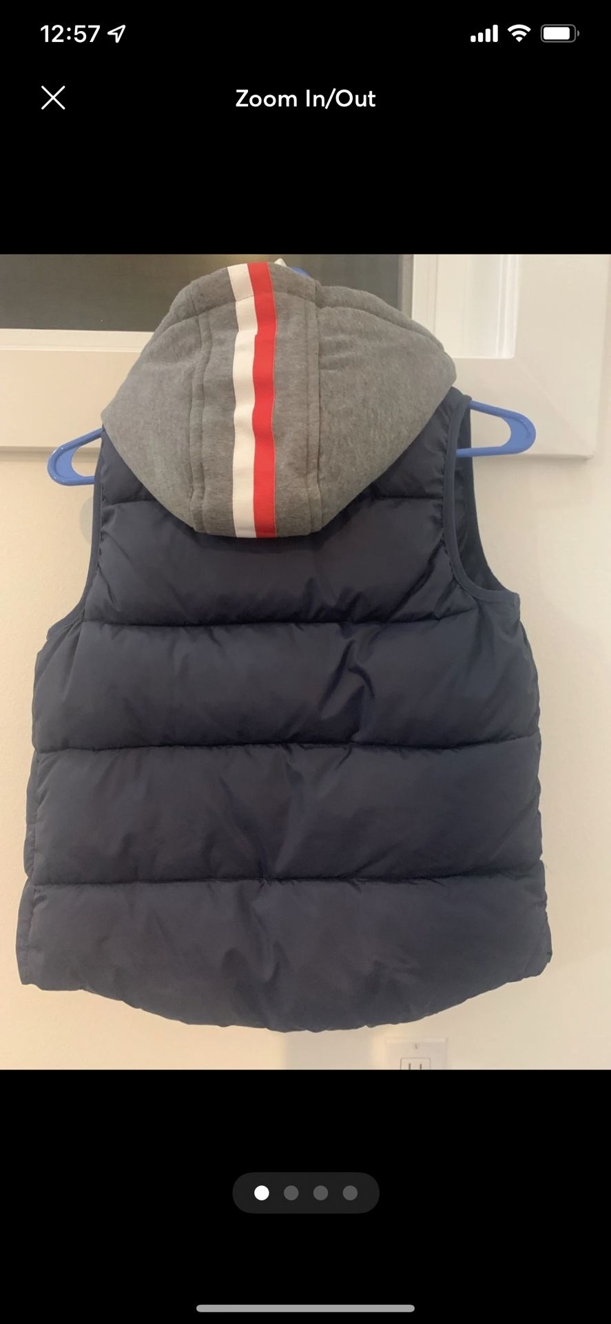 M Hooded Boys Puffer Vest (Size 8-10Y) - Blue