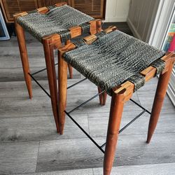 2 Bar-height Stools | C2B Nahla Saddle Stools