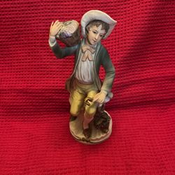 Homco Home Interiors BOY CARRYING GRAPES Figurine #1258 Collectable Decor