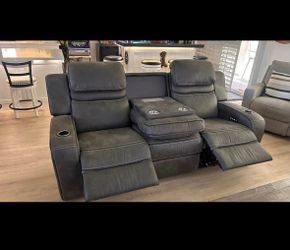 Suede leather recliner