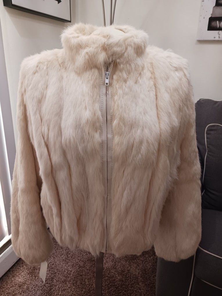 FASHION RABBIT FUR JACKET "Was $70 Now $50"