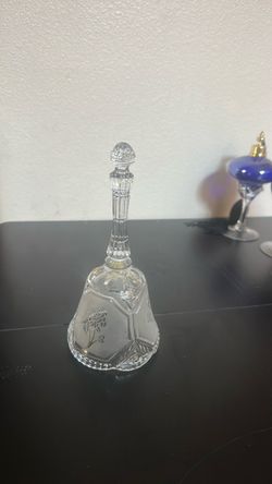 Crystal Glass Bell with Etched Floral Design