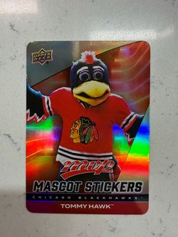 Tommy Hawk 2025-26 Upper Deck MVP Mascot Stickers Chicago Blackhawks #MS-6