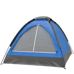 2 Person Tent – Rain Fly & Carrying Bag – Lightweight Dome Tents for Kids or Adults – Camping, Backpacking, and Hiking Gear by Wakeman Outdoors (Blue)