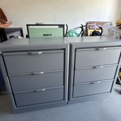 Selling 2 gray wooden dressers, 30.5 x 24 x 19.