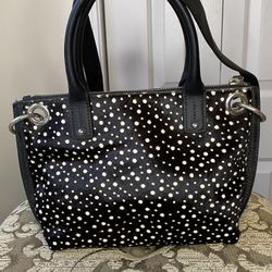 Talbots Calf Hair Polka Dot Handbag 