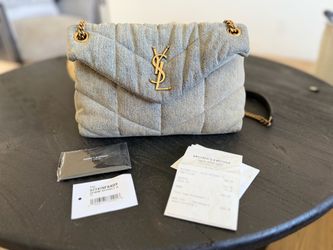 YSL puffer denim bag