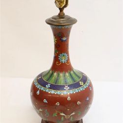 Vintage Chinese Cloissone Lamp (Shade Not Included)