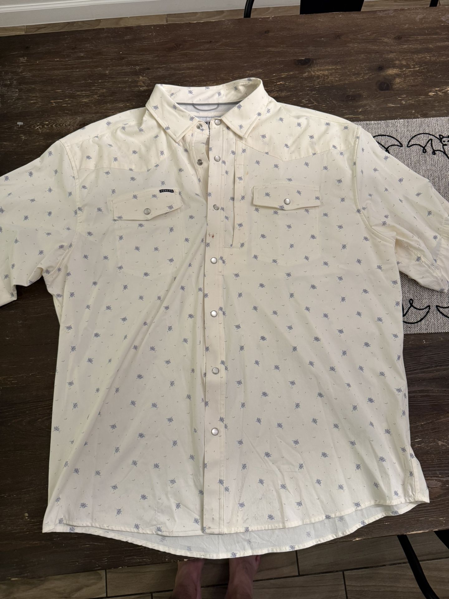 Poncho Pearl Snap Button Down Shirt - Men’s Size XL