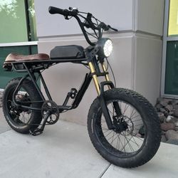 Custom Electric Fat Tire Bike, Cafe Racer Style, 7 Speed, Charger
