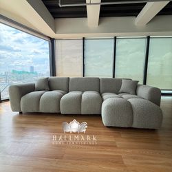 New Beautiful Boucle Sectional Couches 