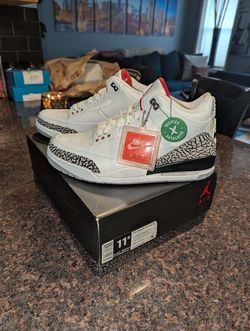 Nike Air Jordan 3 Retro White Cement ‘88 Dunk Contest (2013) 580775-160, Sz 11.5