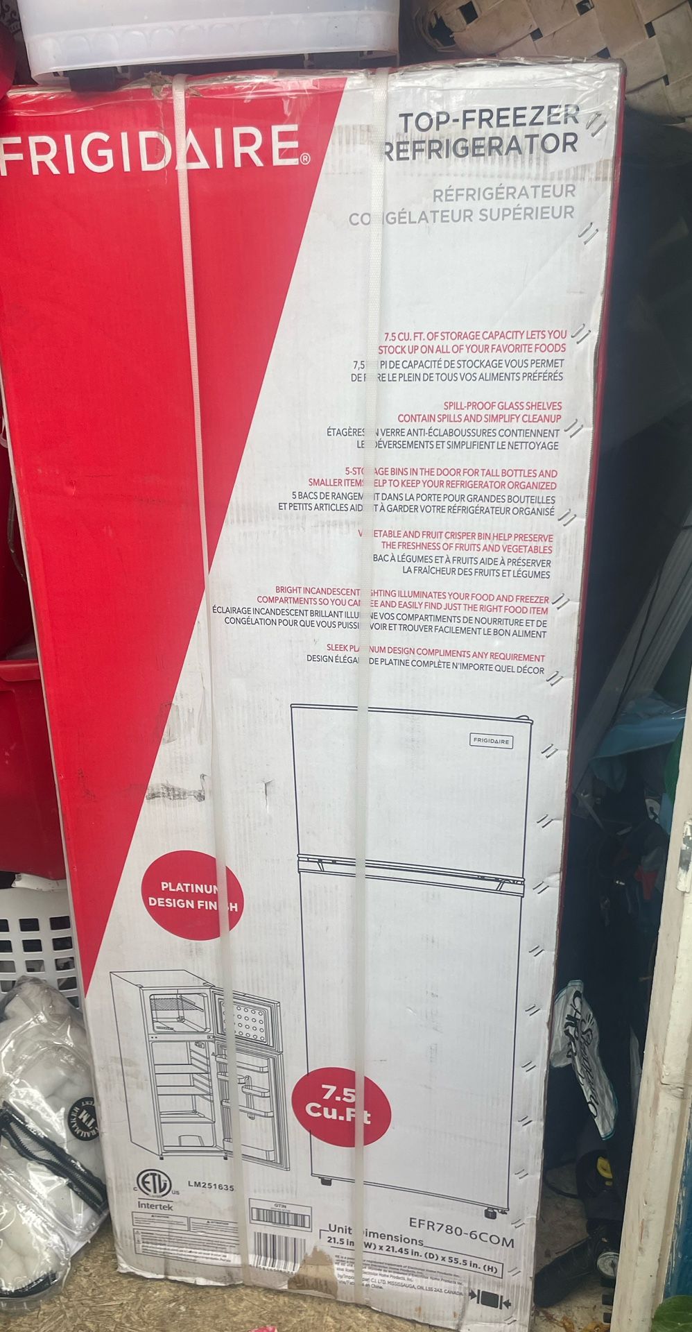 Frigidaire 7.5 CU Refrigerator New In Box