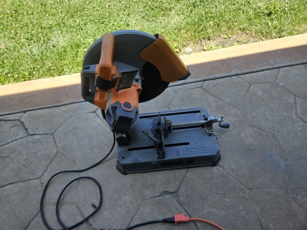 RIDGID 15 Amp 14 In. Abrasive Cut-Off Saw Tool-Free Miter Adjustment