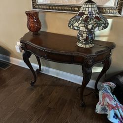 Elegant Console Table with Carved Details