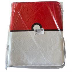 Pokémon Theme Card Binder 9-Pocket Zippered 40 Sheets – Red & White