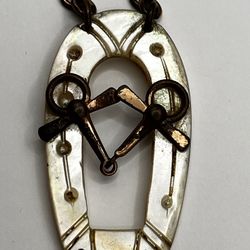Antique Victorian MOP Horseshoe Pendant 