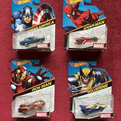 Hot Wheels Marvel Collection - Spider-Man Captain America Iron Man Wolverine