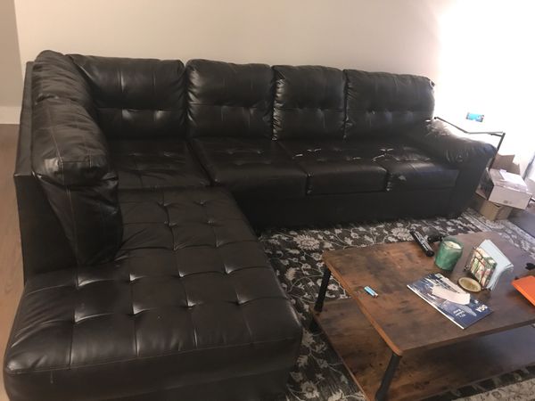 Ashley durablend leather black couch- used for Sale in Atlanta, GA