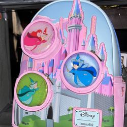 Sleepy Beauty Castle With The Three Fairies Loungefly Bag 