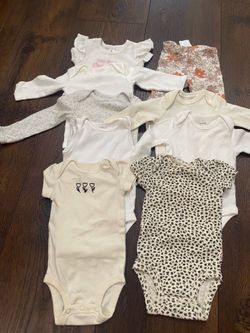Lot of 9 girls shirts and pants size 3 months by carters #6