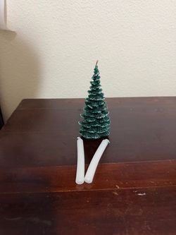 Vintage Christmas Tree Candle & Two Stick Candles Unused