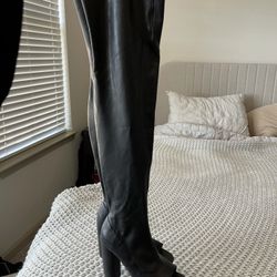 Leather Thigh High Boots 