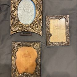 Antique Asian Dragon Picture Frames - set of 3