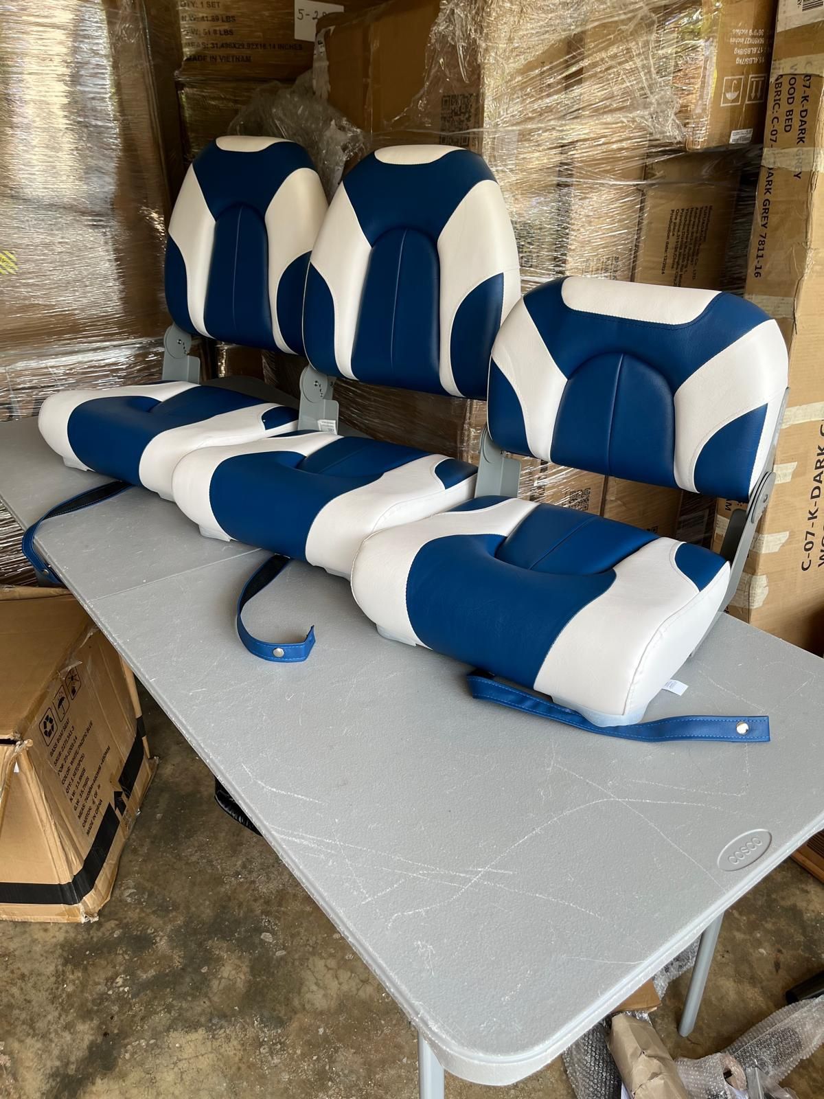 North Captain Deluxe 52in Boat Set Of 3 Replacement Seats
