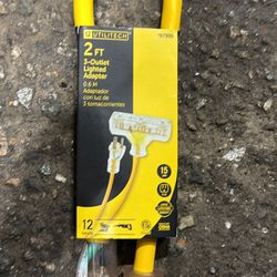 Utilitech 2-ft 12 / 3 Heavy Duty 3 Prong Yellow Outdoor Extension Power Cord