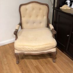 2 oak wood accent barrel  chairs