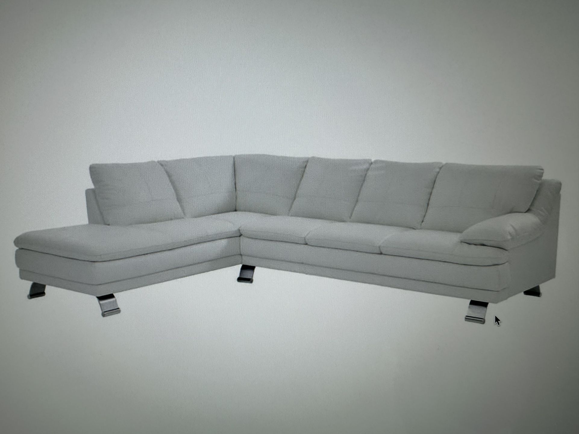 Rio White Leather Corner Sofa W/left Chaise