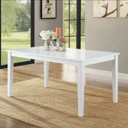 New White Solid Wood Dining Table 
