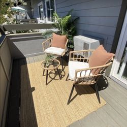 Patio Set 3 Piece Outdoor Furniture Bistro Chair and Table Set