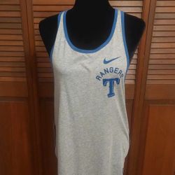 (New) Texas Rangers Size (S) Small Dark Grey Nike Athetic Cut Tee Shirt MLB Baseball