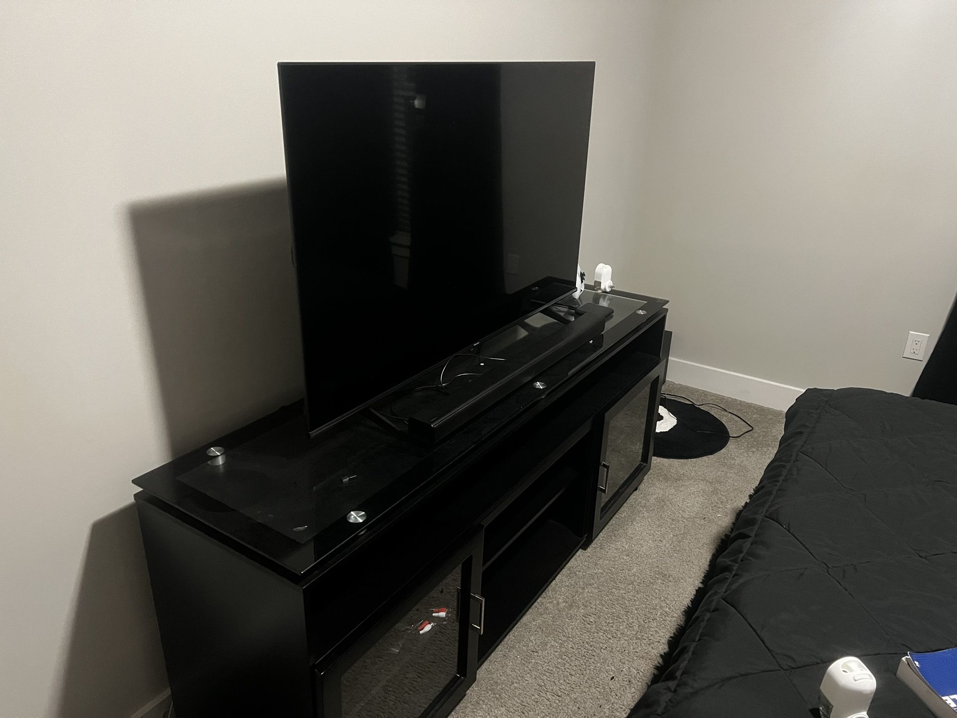 TV stand + Hisense 58 Inch TV