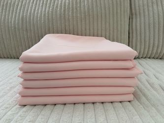6 Soft Rose salmon color linens / 120’ round