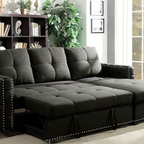 Brand New Dark Grey Sectional Sofa Storage Sleeper