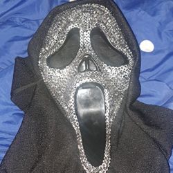 Rhinestoned Ghost Face Mask