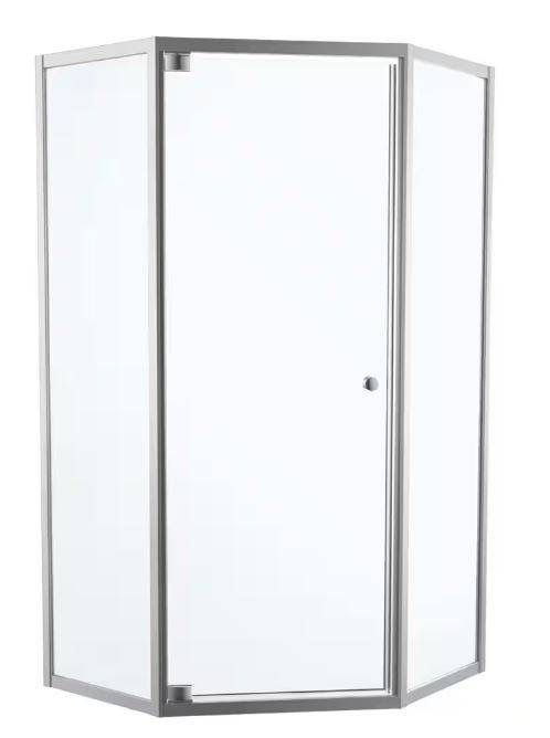 Delta 38 in. W x 74 in. H Neo-Angle Pivot Framed Corner Shower Enclosure in Chrome