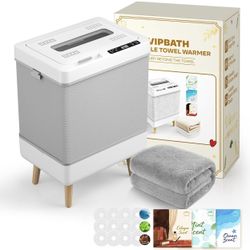 35L Towel Warmer Gift Set – Family-Sized Foldable Design with Window, Dual Safety Shut-Off for Overheat & Tip-Over, 12 Aroma Discs – A Spa-Like Luxury
