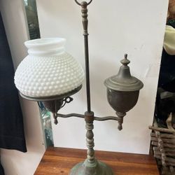 Vintage Antique Milk Glass Lamp 