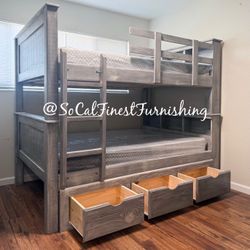 Full Bunk Bed With Drawers And Mattress 