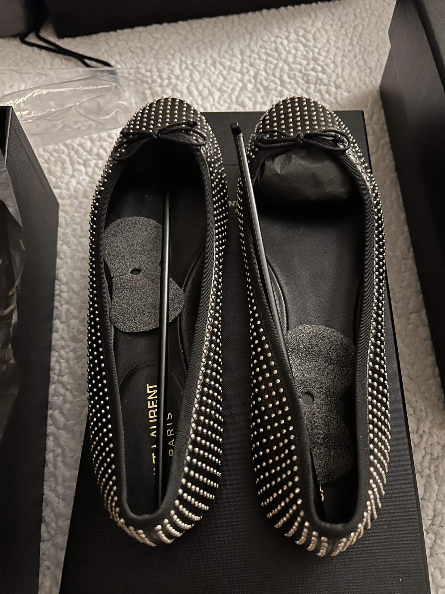 YSL Studded Ballerina Flats